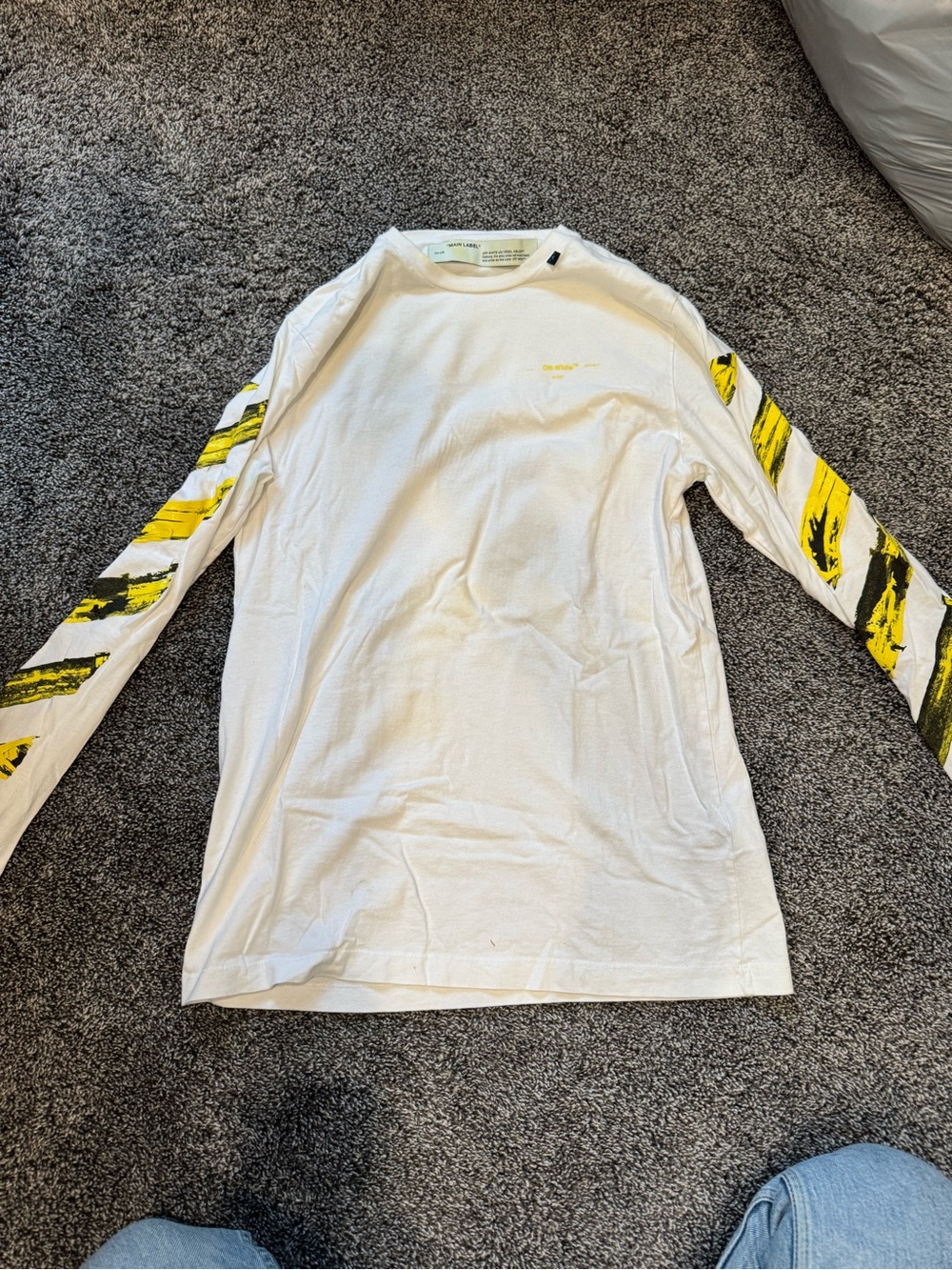 Off-White White Crewneck T-Shirt with 'MAIN LABEL'